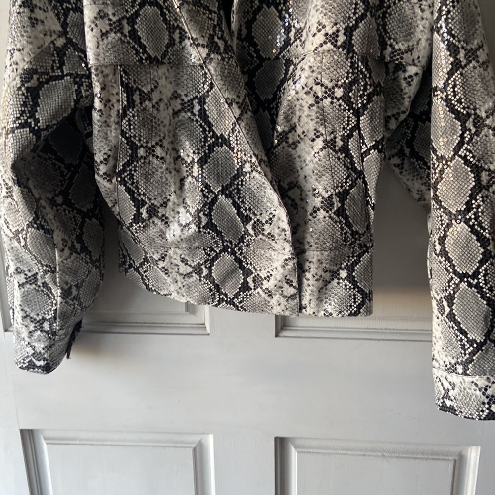 Lpa Revolve Sequined Python Long Sleeved Jacket S… - image 3